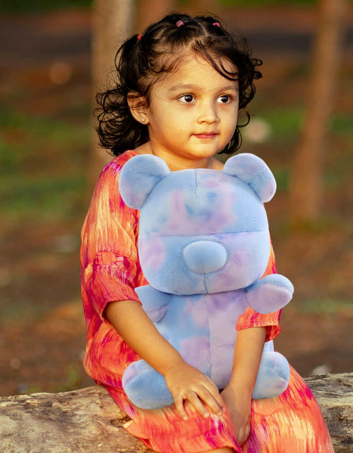 Load image into Gallery viewer, Tie Dye Bears Stuffed Animal Plush Toy Super Soft Cuddly Blue 9in

