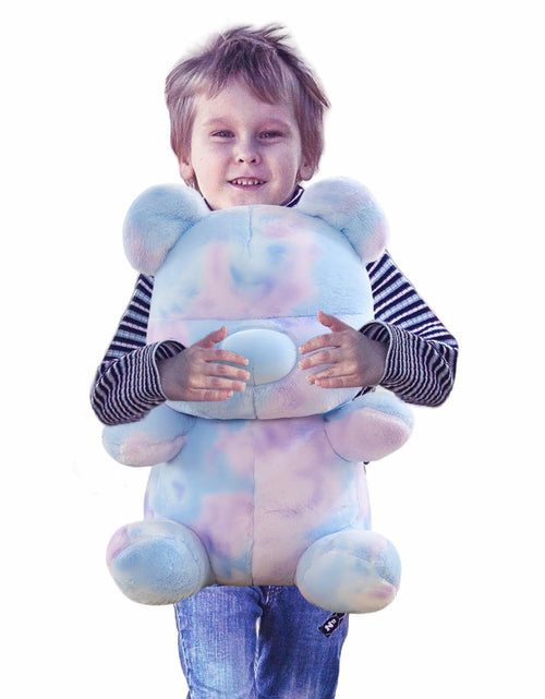 Load image into Gallery viewer, Tie Dye Bears Stuffed Animal Plush Toy Super Soft Cuddly Blue 9in
