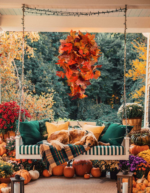 Load image into Gallery viewer, RECUTMS 2Pcs Artificial Autumn Maple Leaves Garland 2.5FT Fall Decor
