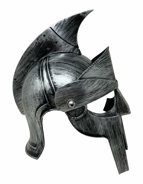 Load image into Gallery viewer, Cosmic Chameleon Spartan Helmet Men's Silver Medieval Armour King Leonidas

