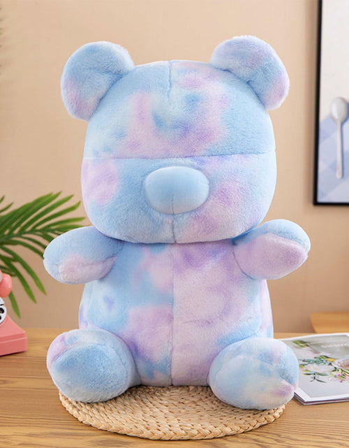 Load image into Gallery viewer, Tie Dye Bears Stuffed Animal Plush Toy Super Soft Cuddly Blue 9in
