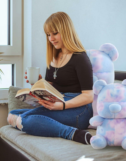 Load image into Gallery viewer, Tie Dye Bears Stuffed Animal Plush Toy Super Soft Cuddly Blue 9in

