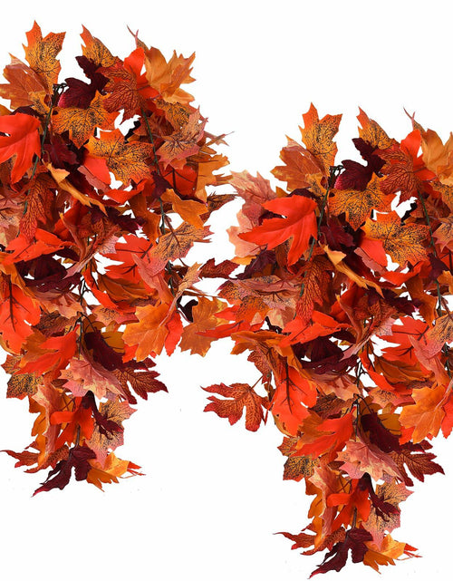 Load image into Gallery viewer, RECUTMS 2Pcs Artificial Autumn Maple Leaves Garland 2.5FT Fall Decor
