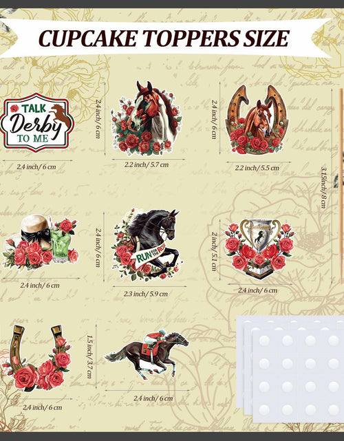Load image into Gallery viewer, Kosiz 100 Pcs Horse Derby Cupcake Toppers Racing Party Supplies Kit

