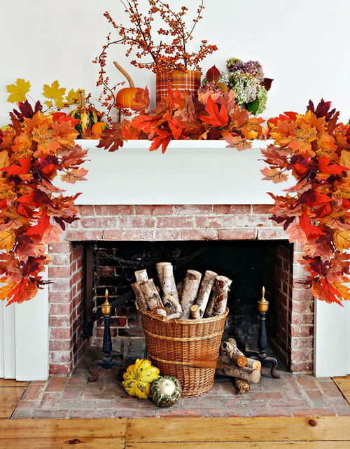 Load image into Gallery viewer, RECUTMS 2Pcs Artificial Autumn Maple Leaves Garland 2.5FT Fall Decor

