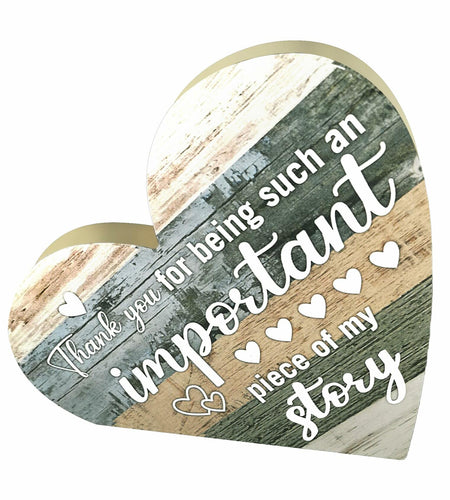 Wooden Heart Shaped Table Centerpiece Mom Gift Birthday Mothers Day Present