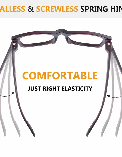 Load image into Gallery viewer, BFOCO Reading Glasses Metalless Screwless Spring Hinges +2.25 6 Pack
