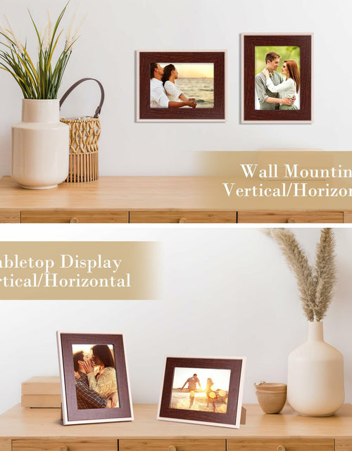 Load image into Gallery viewer, QUTREY Kids 5x7 Photo Frames Set of 4 Assorted Colors Tabletop Wall
