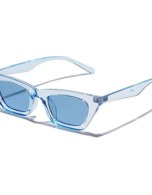Load image into Gallery viewer, VANLINKER Skinny Cat Eye Sunglasses Women Clear Blue Frame
