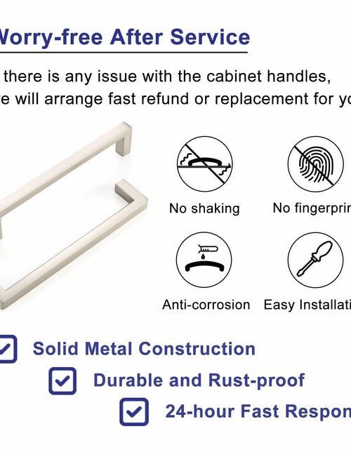 Load image into Gallery viewer, ASKANO Black Square Bar Cabinet Pull Handle 6-1/4 Inch Hole Centers Pack 20
