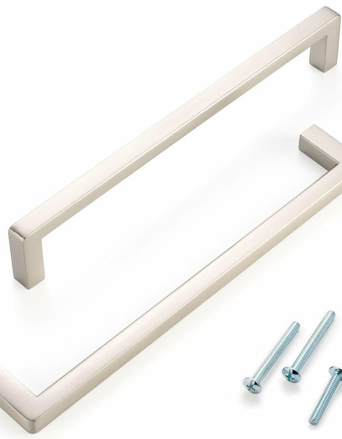 Load image into Gallery viewer, ASKANO Black Square Bar Cabinet Pull Handle 6-1/4 Inch Hole Centers Pack 20
