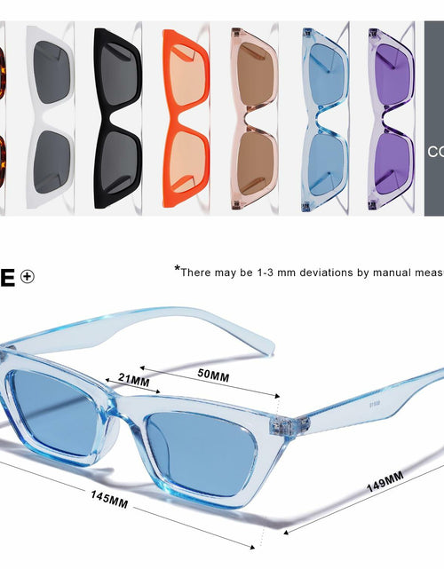 Load image into Gallery viewer, VANLINKER Skinny Cat Eye Sunglasses Women Clear Blue Frame
