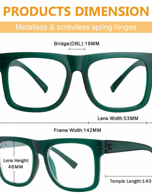 Load image into Gallery viewer, BFOCO Reading Glasses Metalless Screwless Spring Hinges +2.25 6 Pack

