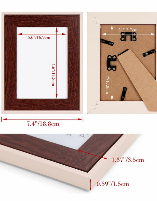 Load image into Gallery viewer, QUTREY Kids 5x7 Photo Frames Set of 4 Assorted Colors Tabletop Wall
