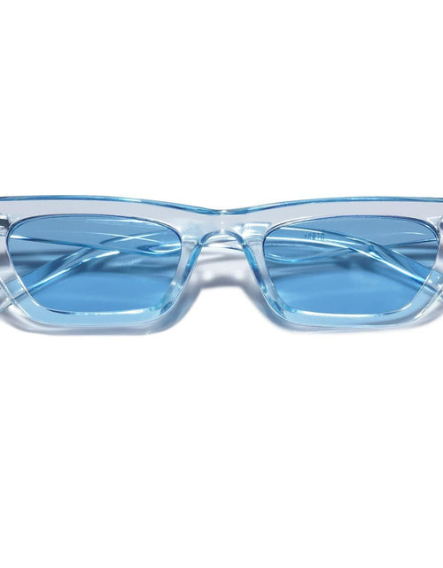 Load image into Gallery viewer, VANLINKER Skinny Cat Eye Sunglasses Women Clear Blue Frame
