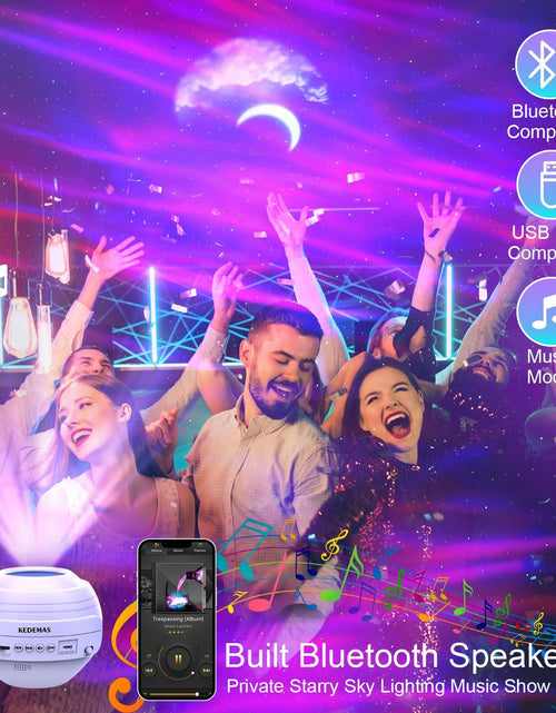 Load image into Gallery viewer, KEDEMAS Galaxy Projector with APP Remote Music Speaker Timer White
