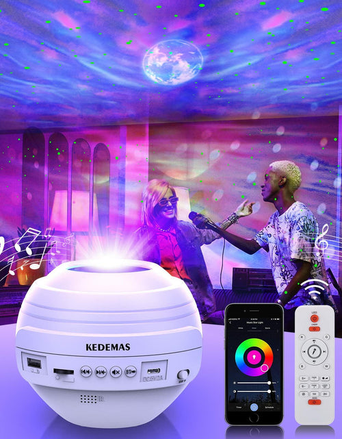 Load image into Gallery viewer, KEDEMAS Galaxy Projector with APP Remote Music Speaker Timer White
