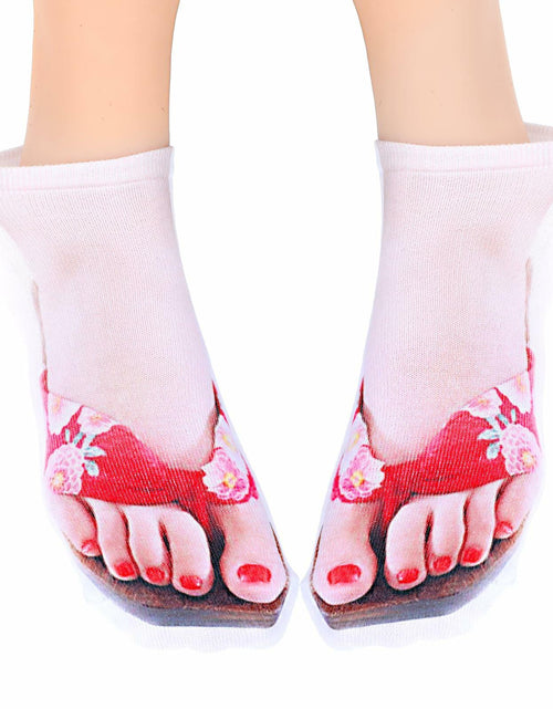 Load image into Gallery viewer, AHQiZFX Girls Flip Flop Socks 3D Print Pattern 3 Pairs Multi-color - One Size
