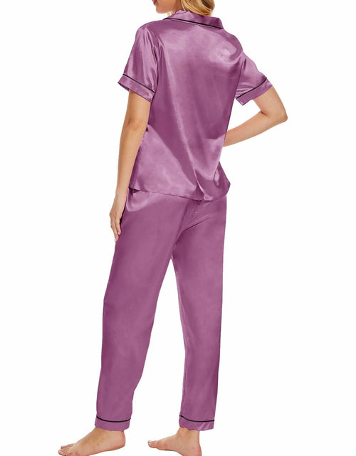Load image into Gallery viewer, Women's Plus Size Pajama Set Short &amp; Long Sleeve Top Pants Pastel Purple Size M
