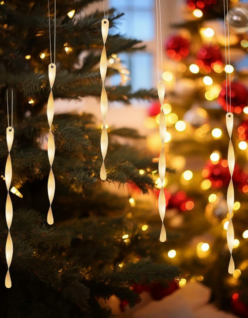 Load image into Gallery viewer, AMS Christmas Tree Ornaments 24PCS Aluminum Twisted Icicles Matte Champagne 7"
