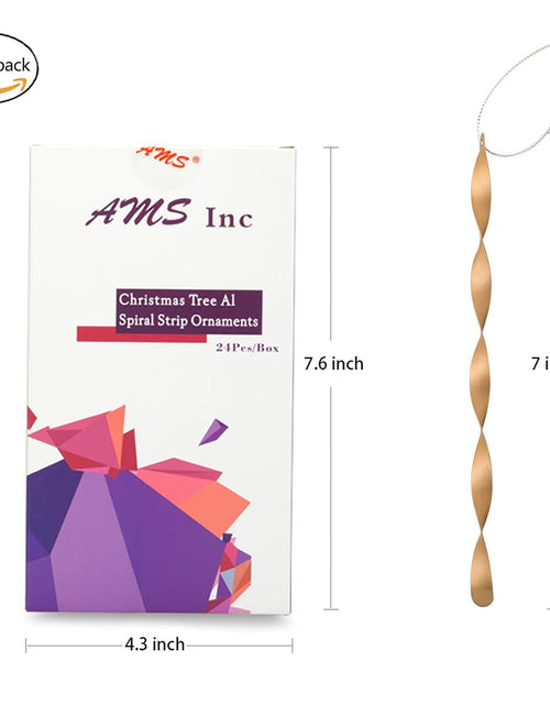 Load image into Gallery viewer, AMS Christmas Tree Ornaments 24PCS Aluminum Twisted Icicles Matte Champagne 7"
