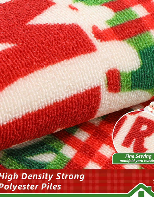 Load image into Gallery viewer, BEQHAUSE Christmas Kitchen Rugs Buffalo Plaid Non Slip Washable 17x30+17x59
