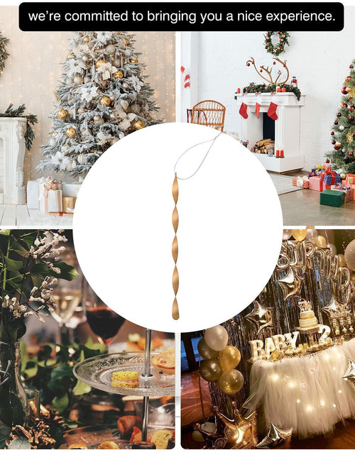 Load image into Gallery viewer, AMS Christmas Tree Ornaments 24PCS Aluminum Twisted Icicles Matte Champagne 7"
