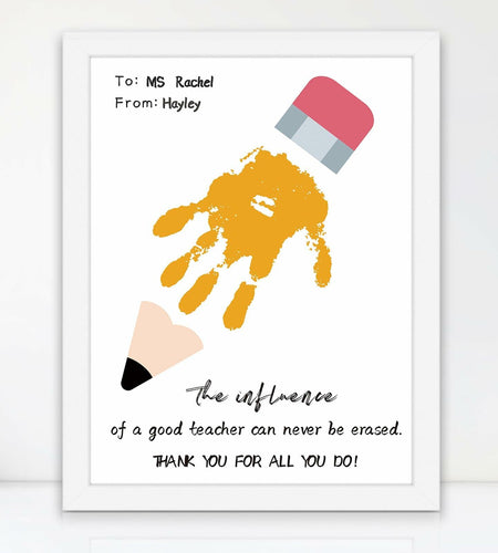 Teacher Gifts Framed Handprint Art Craft 9x12.6 Table Wall Decor
