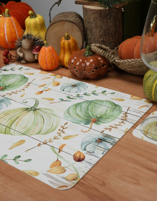 Load image into Gallery viewer, Casaido Pumpkin Dining Table Place Mats Set of 6 Waterproof 17x12 Inches
