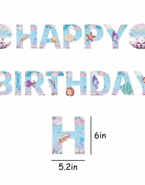 Load image into Gallery viewer, GLASNES Sea Shell Birthday Banner Mermaid Ocean Theme Party Supplies
