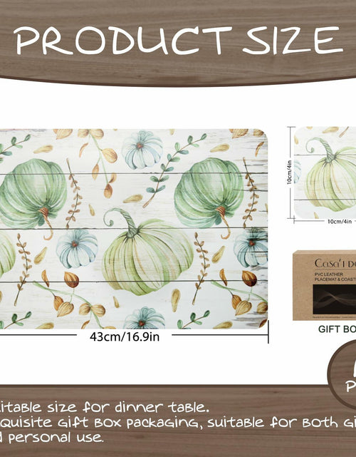 Load image into Gallery viewer, Casaido Pumpkin Dining Table Place Mats Set of 6 Waterproof 17x12 Inches
