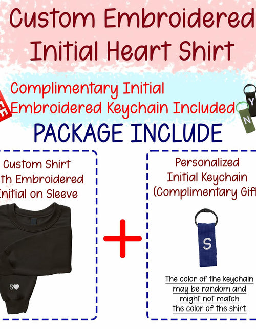 Load image into Gallery viewer, GODMERCH Custom Embroidered Heart Sweatshirt Personalized Initial Black Size S
