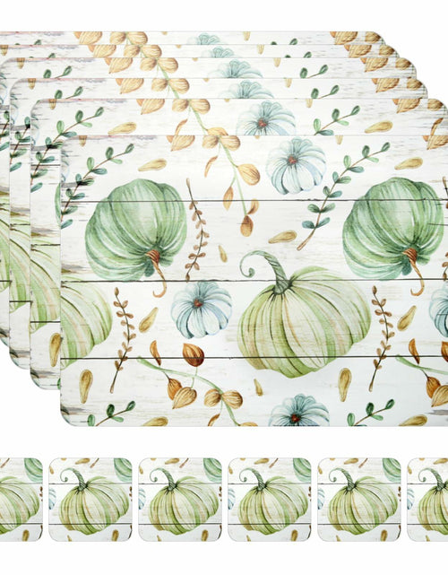 Load image into Gallery viewer, Casaido Pumpkin Dining Table Place Mats Set of 6 Waterproof 17x12 Inches
