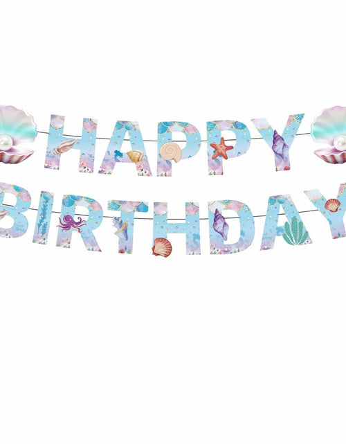 Load image into Gallery viewer, GLASNES Sea Shell Birthday Banner Mermaid Ocean Theme Party Supplies

