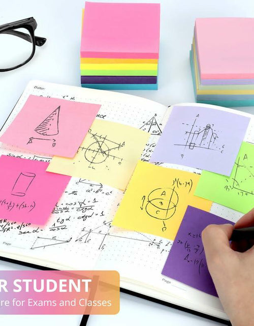Load image into Gallery viewer, Sticky Notes 3x3in 12 Pads Vibrant Colors Easy to Stick School Office Home
