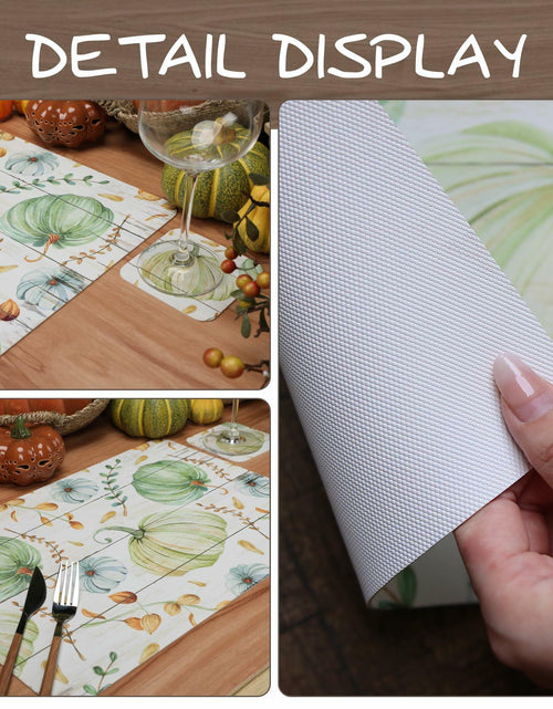 Load image into Gallery viewer, Casaido Pumpkin Dining Table Place Mats Set of 6 Waterproof 17x12 Inches
