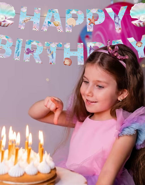 Load image into Gallery viewer, GLASNES Sea Shell Birthday Banner Mermaid Ocean Theme Party Supplies
