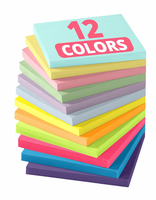 Load image into Gallery viewer, Sticky Notes 3x3in 12 Pads Vibrant Colors Easy to Stick School Office Home
