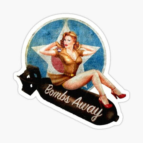 Load image into Gallery viewer, STICKY DUDE 5" Pin Up Girl Bomb Vintage Aviation Military Sticker
