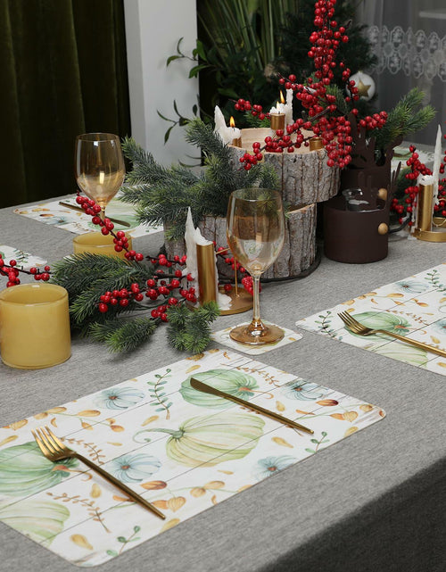 Load image into Gallery viewer, Casaido Pumpkin Dining Table Place Mats Set of 6 Waterproof 17x12 Inches

