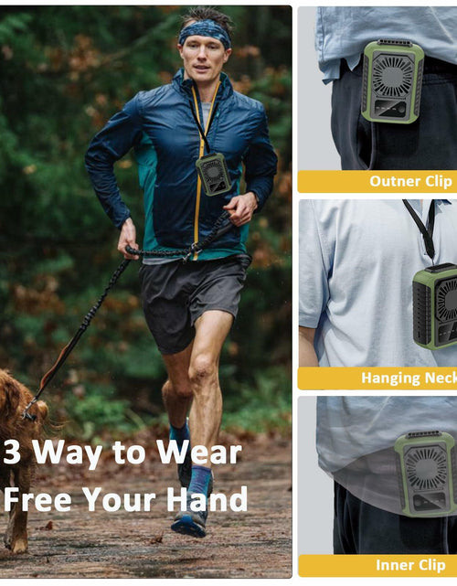 Load image into Gallery viewer, Portable Waist Clip Fan Rechargeable 6000mAh 20H 3-Speed Green
