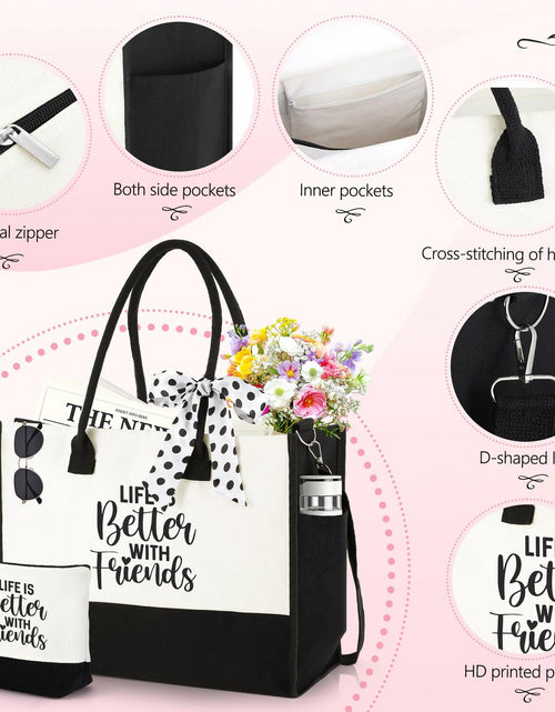 Load image into Gallery viewer, AYJICE Personalized Canvas Tote Bag for Girl Birthday Gift - Initial
