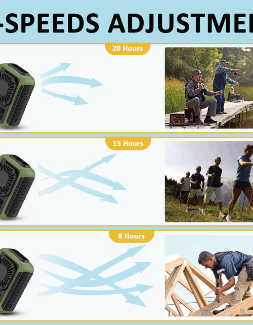 Load image into Gallery viewer, Portable Waist Clip Fan Rechargeable 6000mAh 20H 3-Speed Green
