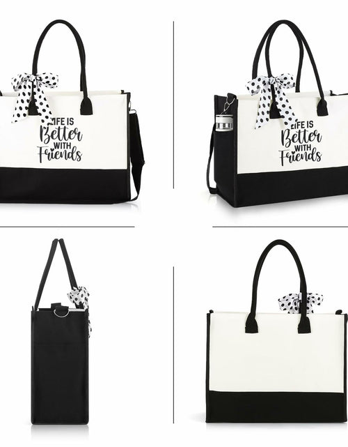 Load image into Gallery viewer, AYJICE Personalized Canvas Tote Bag for Girl Birthday Gift - Initial
