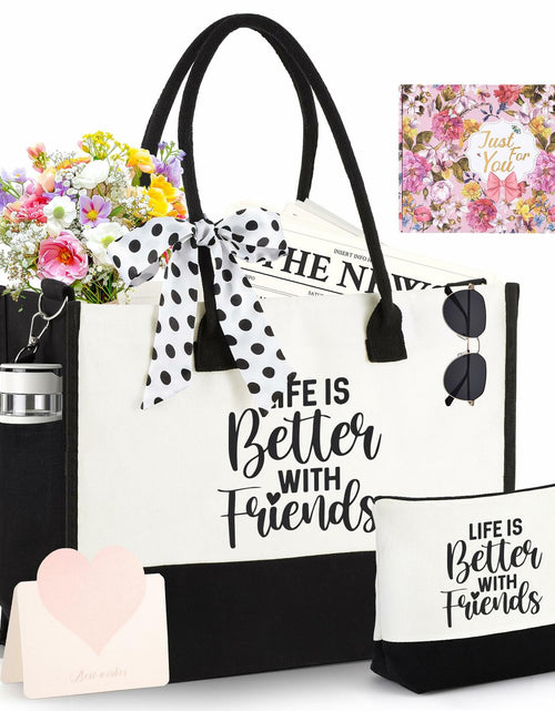 Load image into Gallery viewer, AYJICE Personalized Canvas Tote Bag for Girl Birthday Gift - Initial
