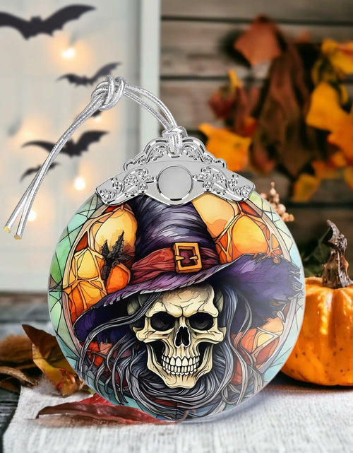 Load image into Gallery viewer, Death Skull Stained Glass Christmas Ornament Holiday Decoration
