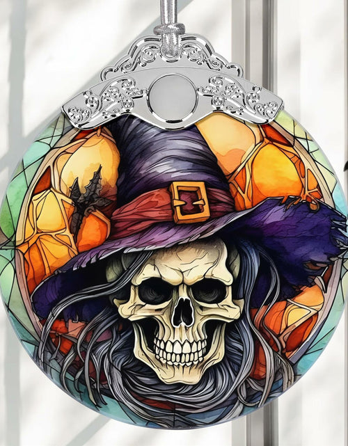 Load image into Gallery viewer, Death Skull Stained Glass Christmas Ornament Holiday Decoration
