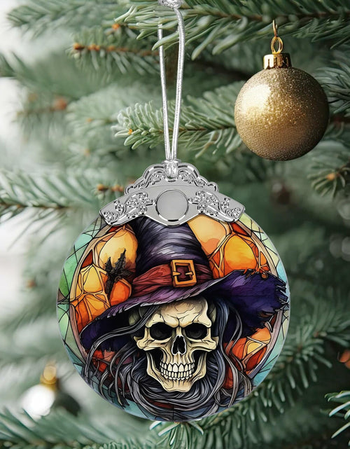 Load image into Gallery viewer, Death Skull Stained Glass Christmas Ornament Holiday Decoration
