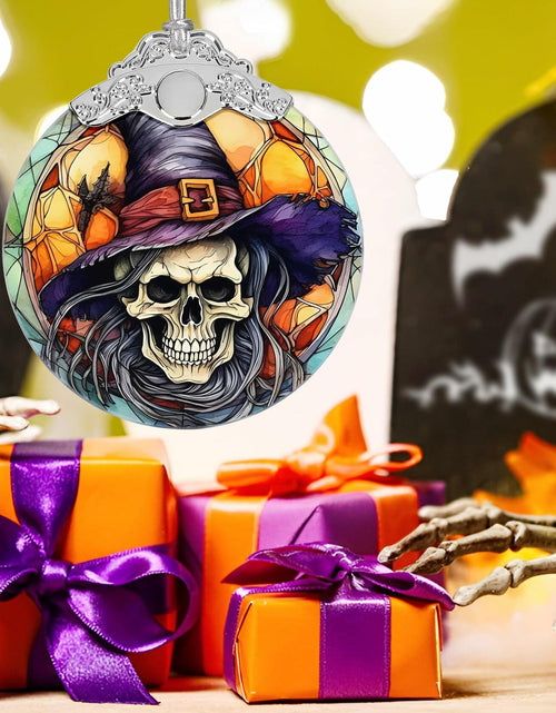 Load image into Gallery viewer, Death Skull Stained Glass Christmas Ornament Holiday Decoration
