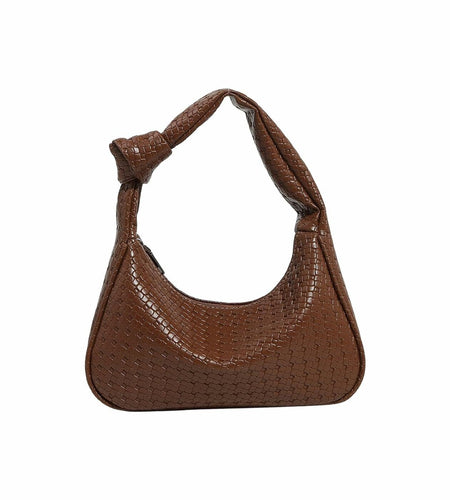 Verdusa Women's Metallic Knot Strap PU Leather Shoulder Bag Brown One Size